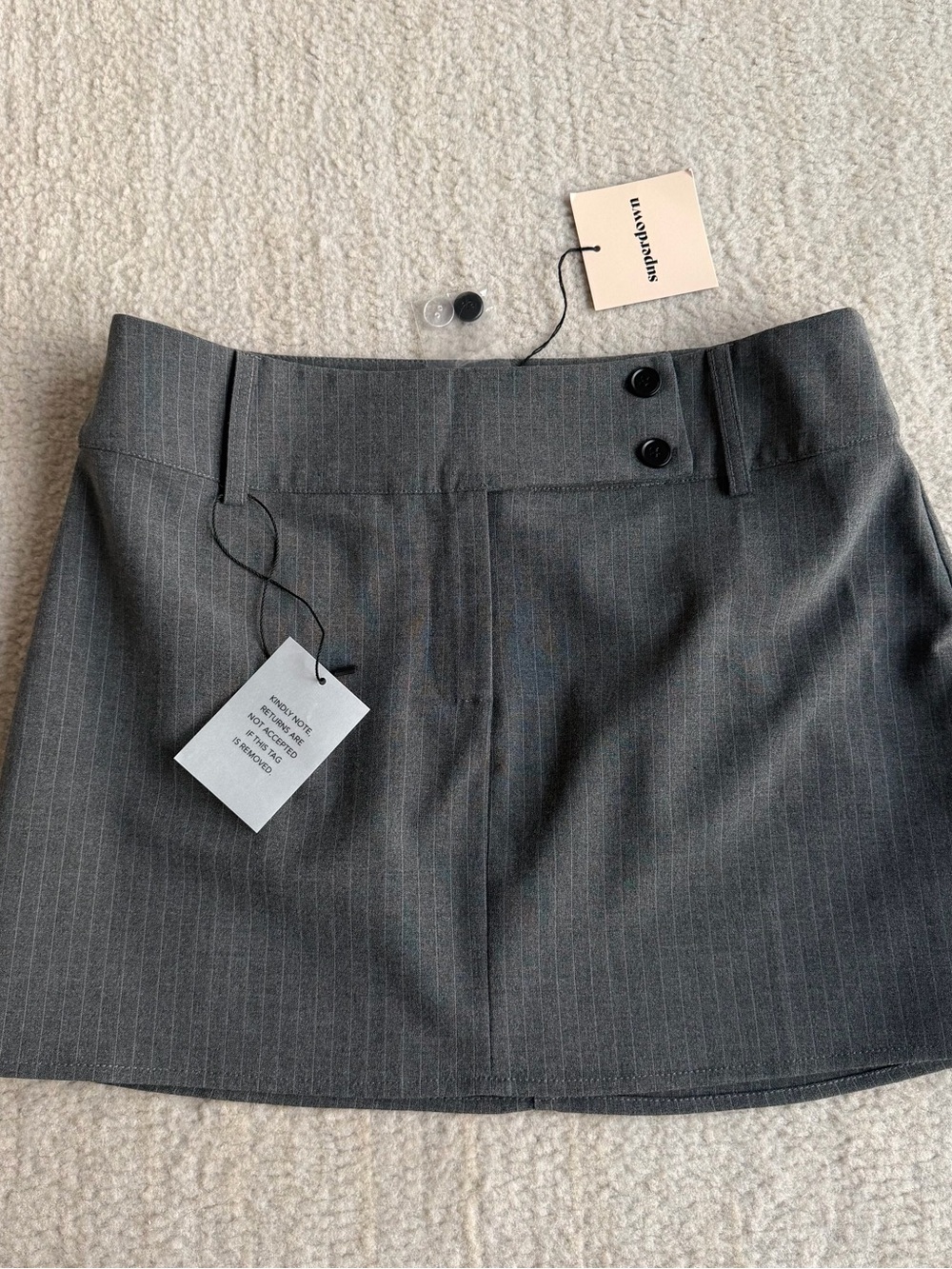 Superdown Emerson Grey Pinstripe Skirt